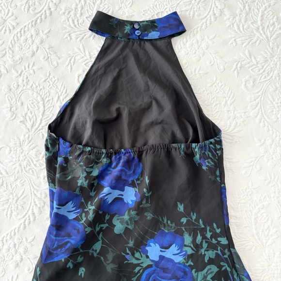 NWOT Lulus Elegant Entrance Black Floral Print Halter Maxi Dress Small - Picture 5 of 9